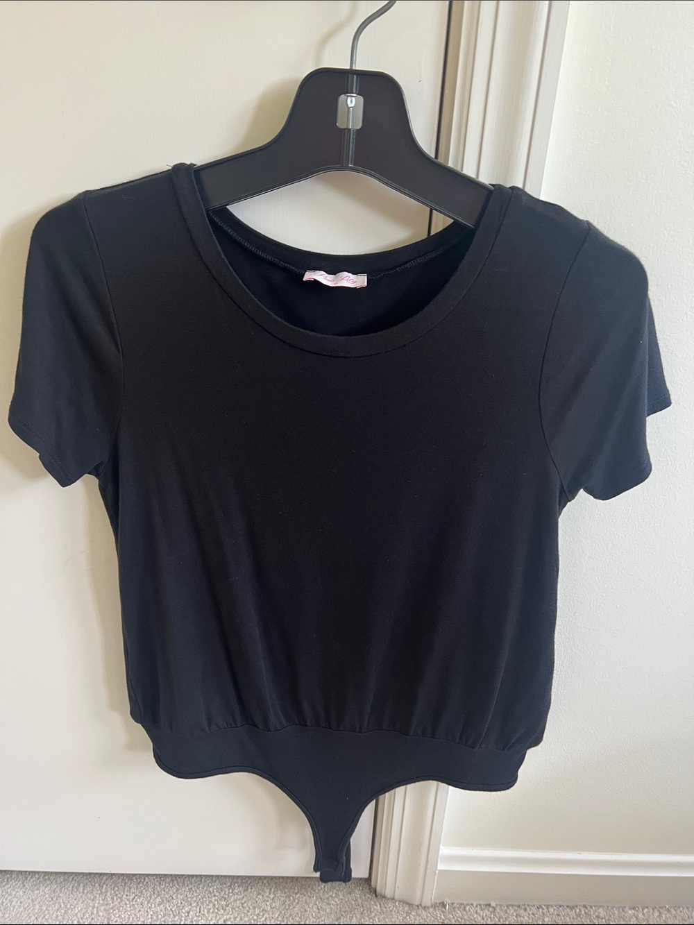 Pink Lily Black Short-Sleeve Bodysuit